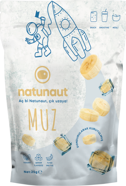 Kuru Muz Meyve Cipsi - Dondurularak Kurutulmuş Freeze Dried Muz