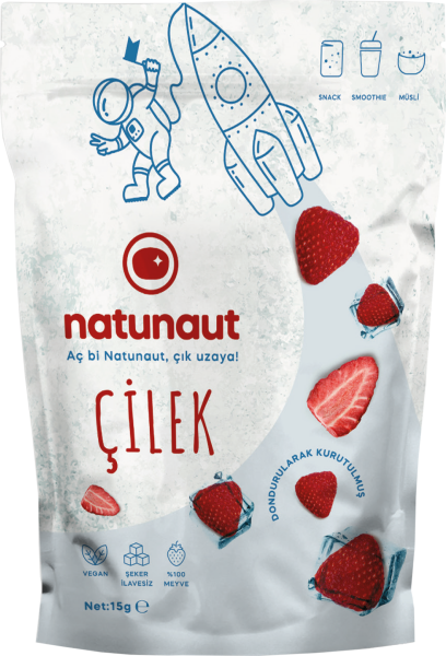 Kuru Çilek Meyve Cipsi - Dondurularak Kurutulmuş Freeze Dried Çilek