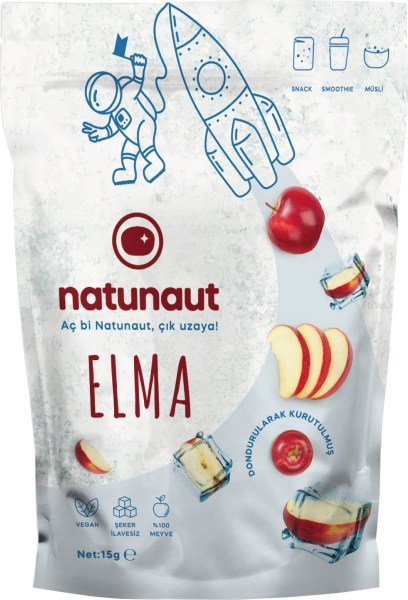 Kuru Elma Meyve Cipsi - Dondurularak Kurutulmuş Freeze Dried Elma